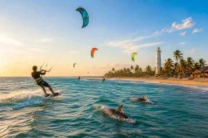 Kitesurfing and dolphin watching in Kalpitiya Sri Lanka