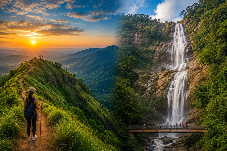Little Adam’s Peak hiking trail and Ravana Waterfall in Ella Sri Lanka
