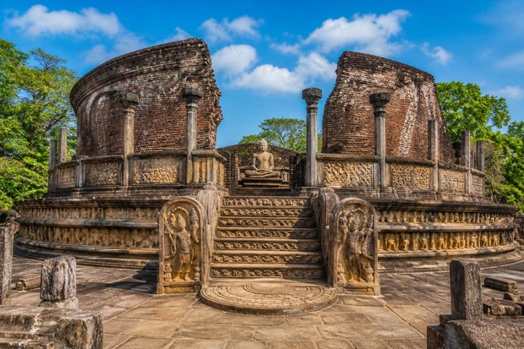 Polonnaruwa Vatadage ancient ruins at the Sacred Quadrangle in Sri Lanka