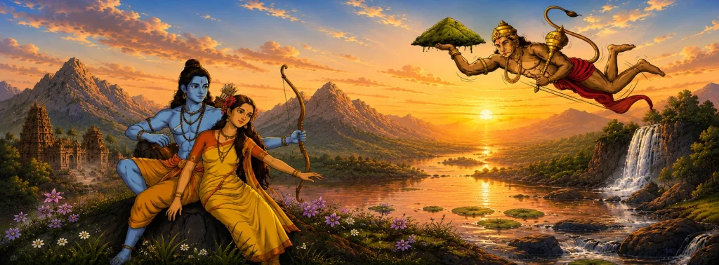 Ramayana Tours Sri Lanka featuring Lord Rama, Sita Devi and Hanuman on the sacred Ramayana Trail
